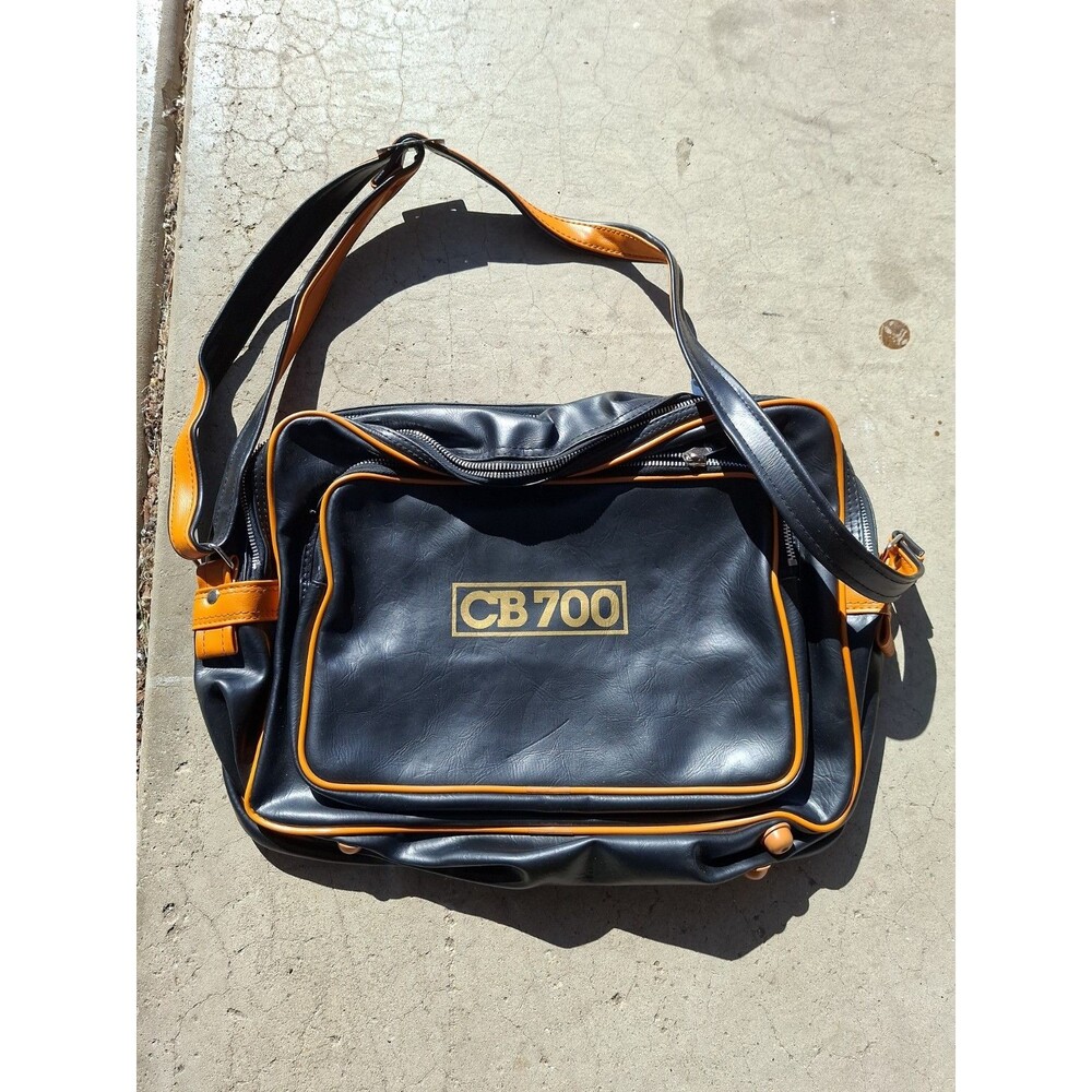Vintage CB700 Drum Accessory Bag Black Orange Vinyl Snare Stand Case 14x10